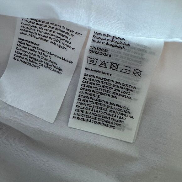 H&M White Shirt Long Sleeve Button Up Toddler Boy Size 3T NWT - Picture 4 of 4